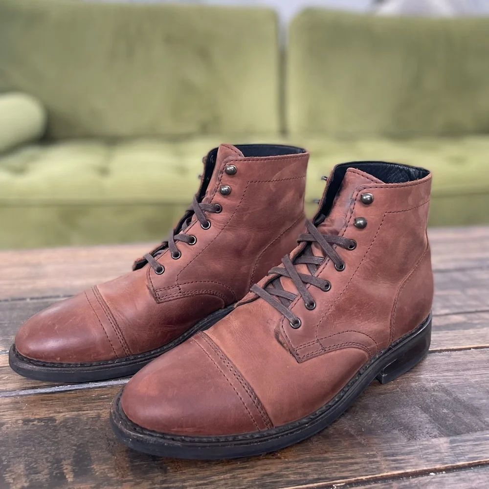 Thursday Boots - Mens Terracotta Captain Boot Handcrafter Leather - Picture 2 of 8